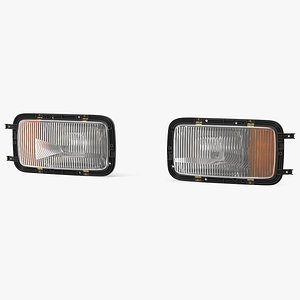 Rectangular Halogen H4 Truck Headlight Set