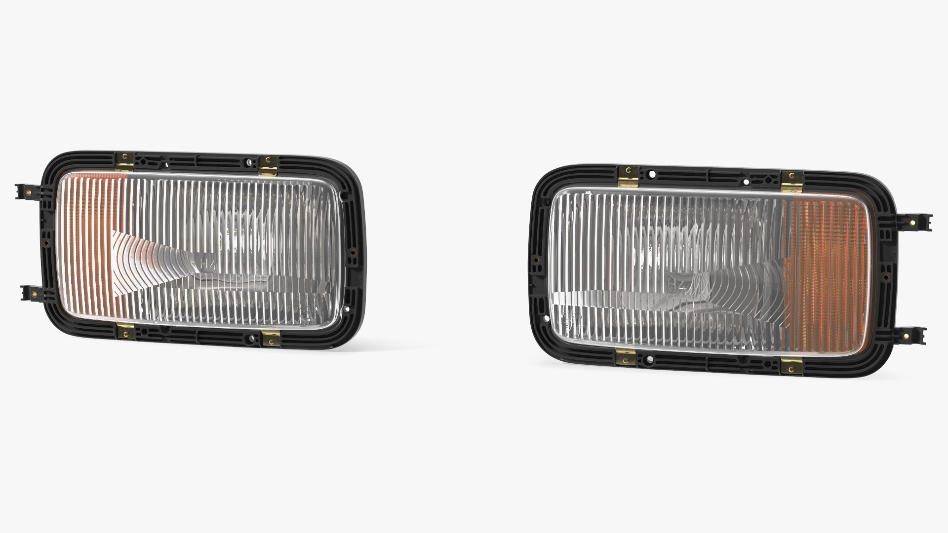 Rectangular Halogen H4 Truck Headlight Set 3D model preview