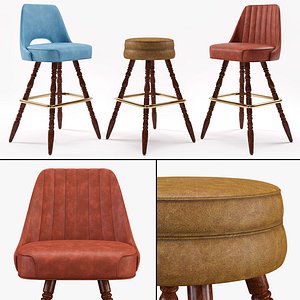 bar stool richardon seating 3D