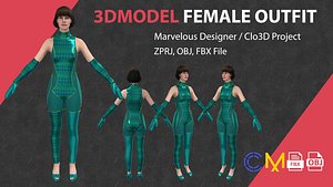 Outfit Female Marvelous Designer And Clo3d 3D