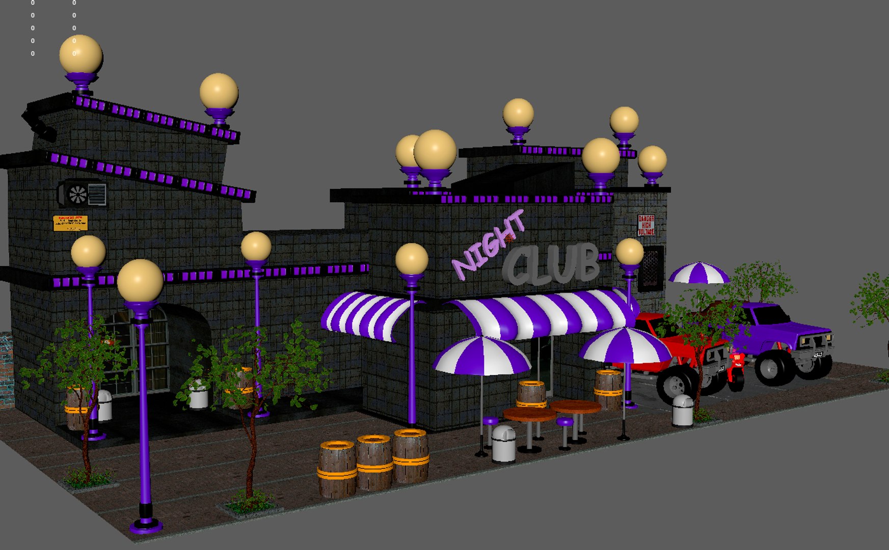 3d Cartoon Building Model