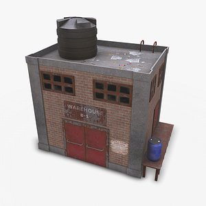 Abandoned Small Warehouse Exterior Low-poly PBR