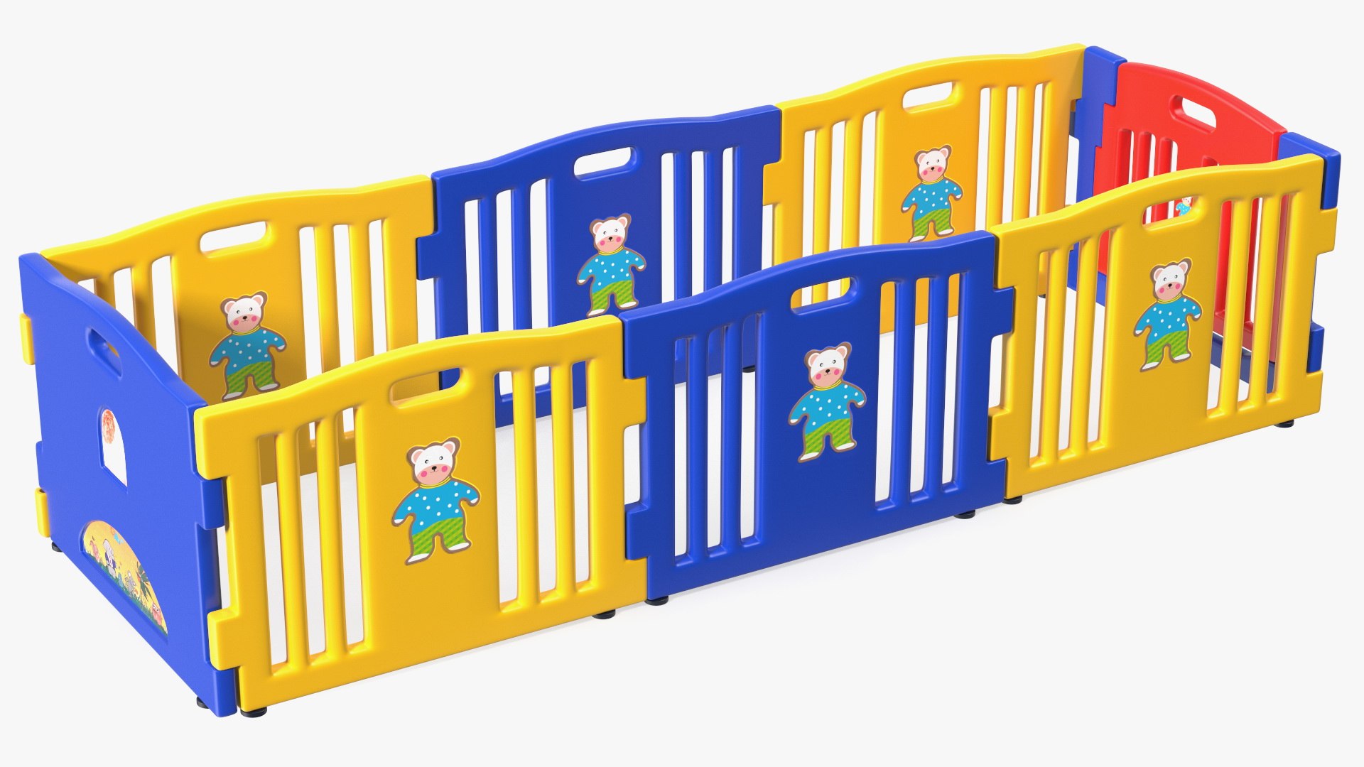 Baby Playpen Rectangle 3D model preview