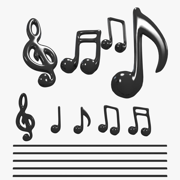 music notes 3d model