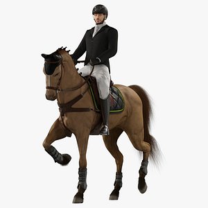 3D Male Equestrian Animated HQ Editorial License