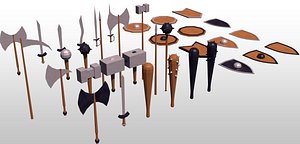 Lowpoly medieval weapons 3D model