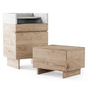 Wooden console and bedside table
