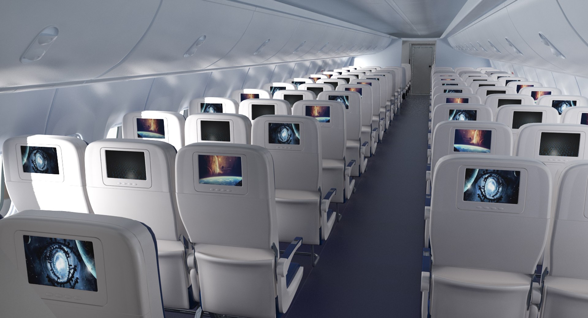 Jet Airplane Passenger Cabin 3D - TurboSquid 1234834