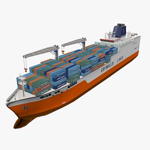 3d grimaldi container ship model