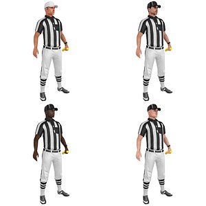 pack rigged football referee 3D model