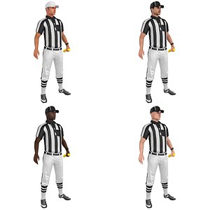 American Football Referee 2 Pack Rigged