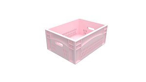 3D Plastic crate single pink - stackable