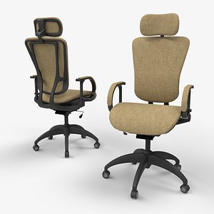 Beige and Black Modern Ergonomic Office Chair