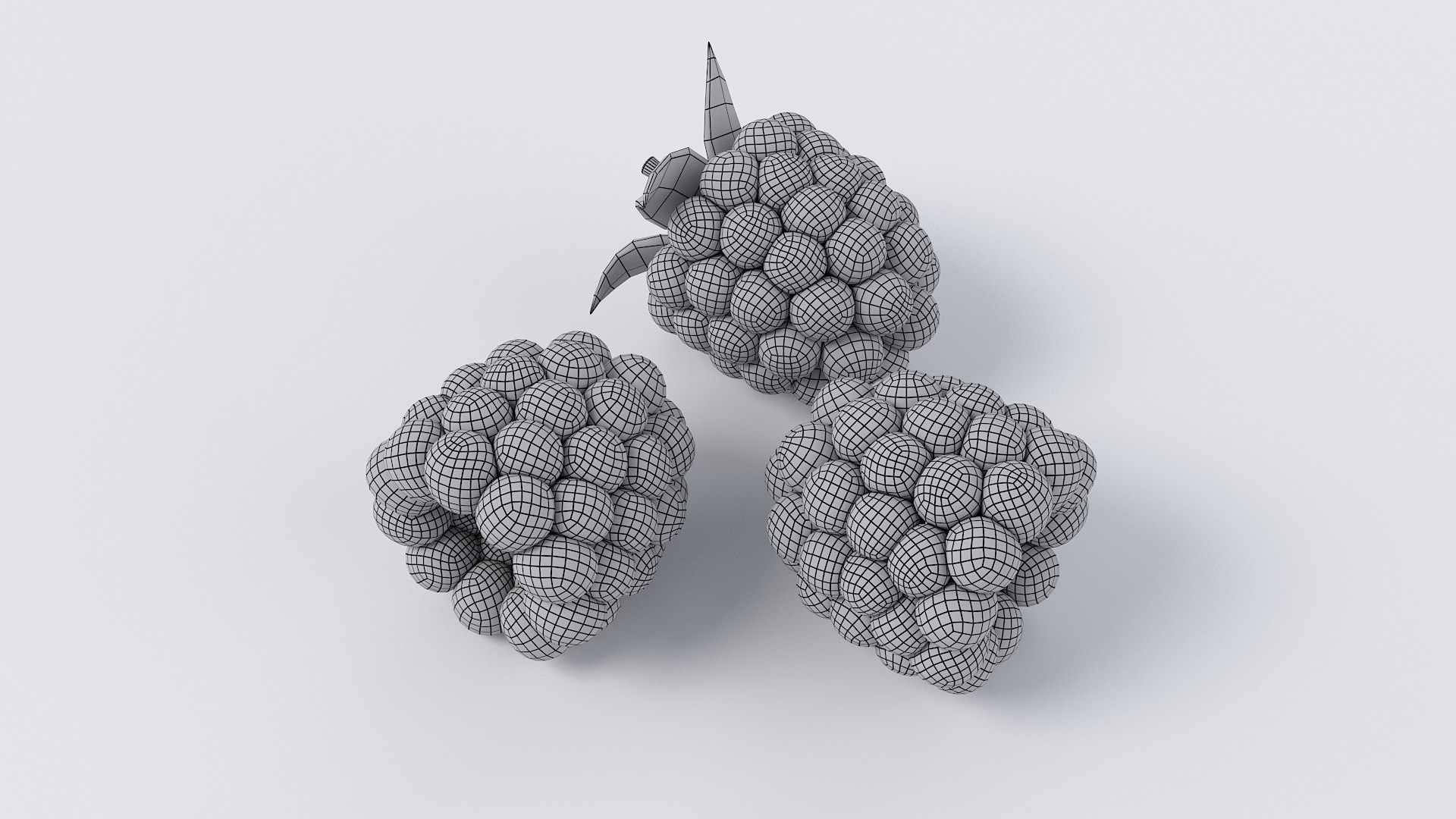 Cartoon Raspberry Set 3D Model - TurboSquid 2095365