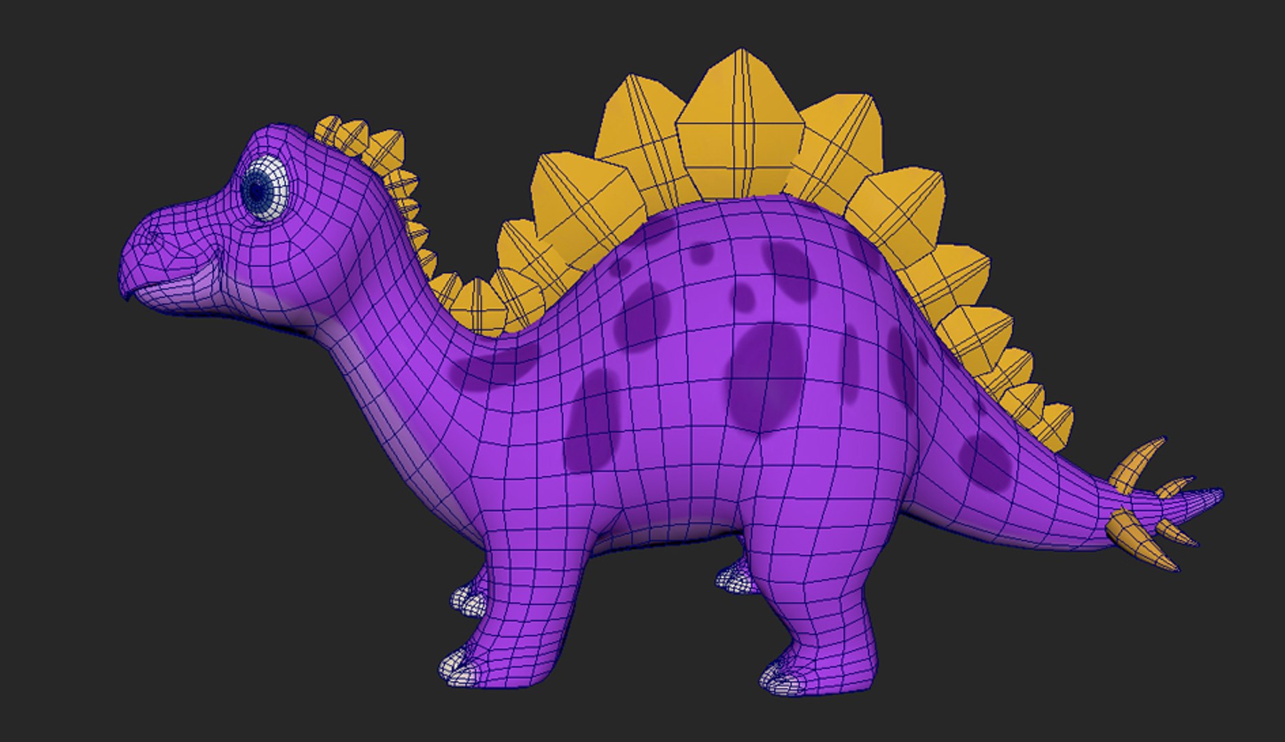 Cute Cartoon Stegosaurus Dinosaur 3D Model - TurboSquid 1628577