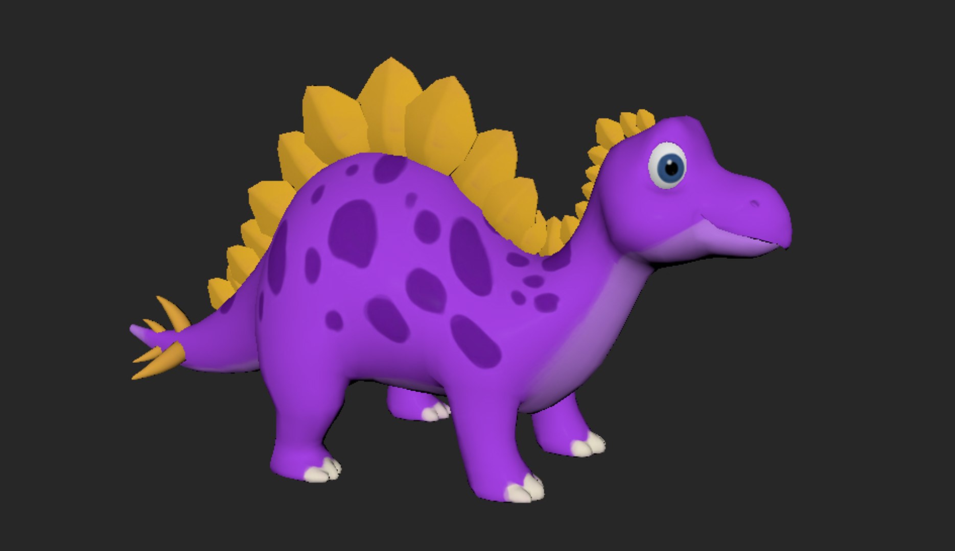 Cute Cartoon Stegosaurus Dinosaur 3D Model - TurboSquid 1628577