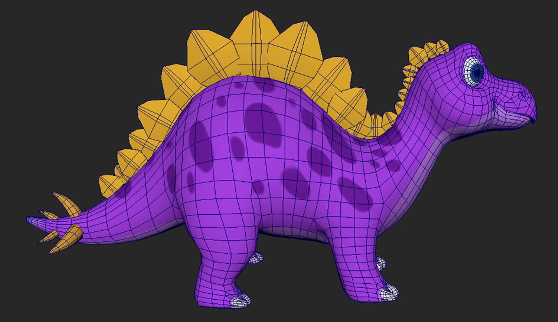 Cute Cartoon Stegosaurus Dinosaur 3D Model - TurboSquid 1628577