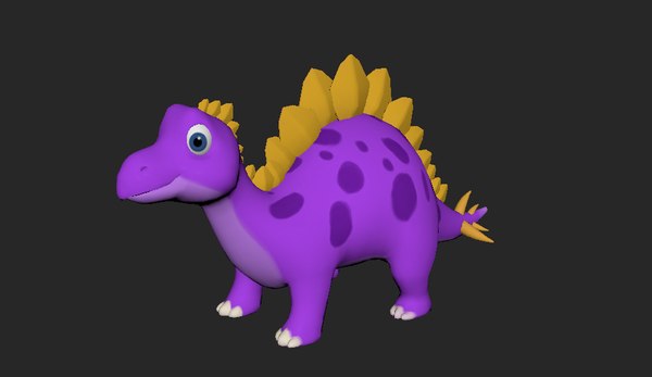 cute cartoon stegosaurus dinosaur 3D model