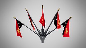 3D Wall Mount Flags 5 Of Papua New Guinea model