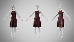 Dress 22 Chocolate Velvet With Design