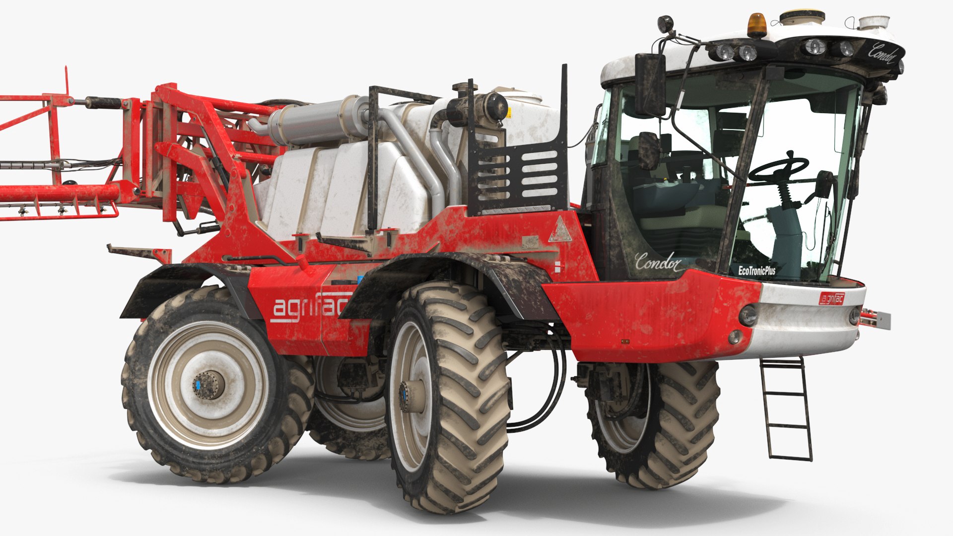 Agrifac Condor 5 Self-Propelled Crop Sprayer Dirty Red Rigged 3D model preview