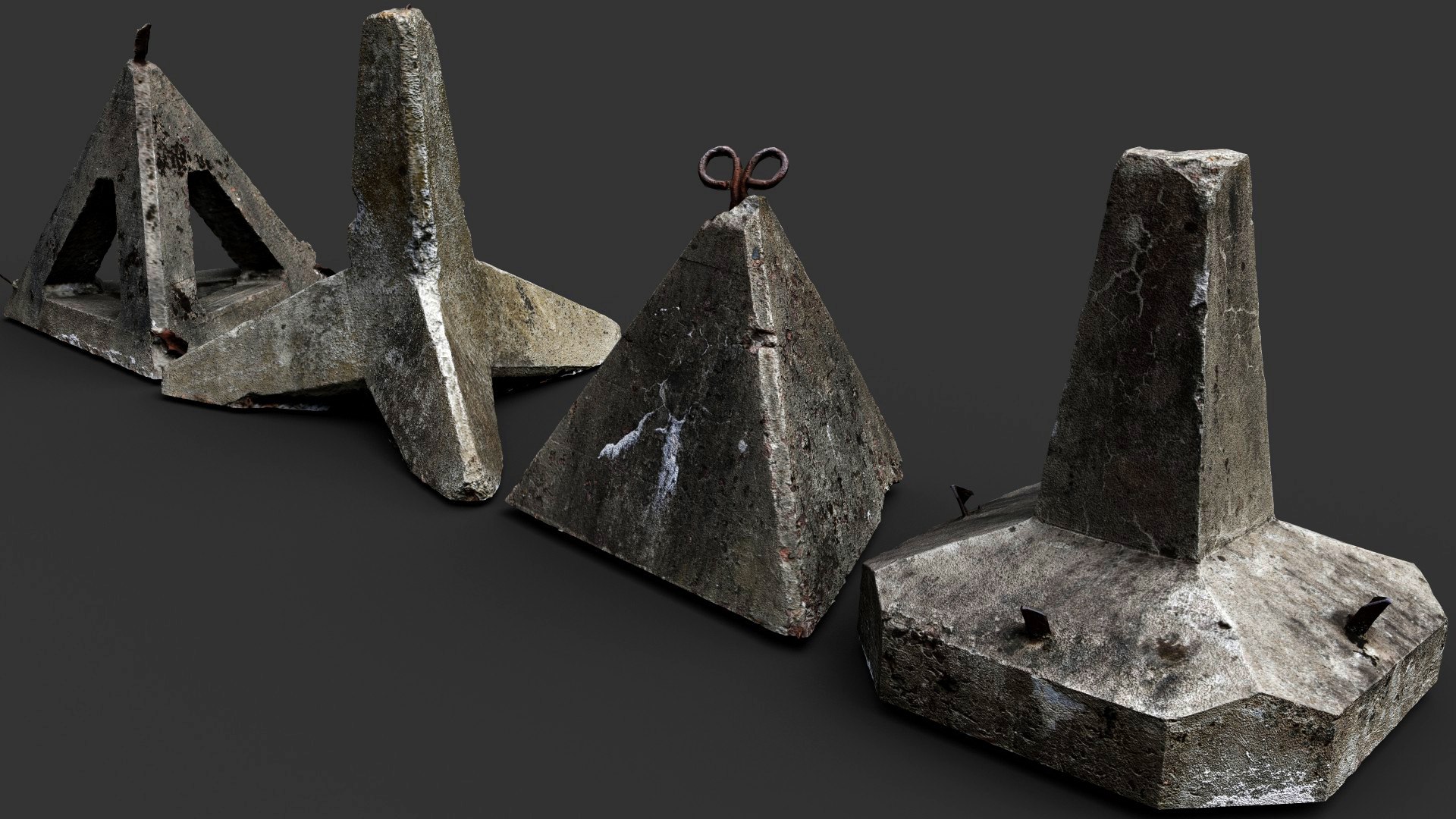 concrete tank barriers pack photogrammetry 3D model https://p.turbosquid.com/ts-thumb/fO/VCd10Y/67/preview5/jpg/1743259865/1920x1080/fit_q87/e5b3fabe5c3d01a33ca63f451c885cd56b19b8e7/preview5.jpg