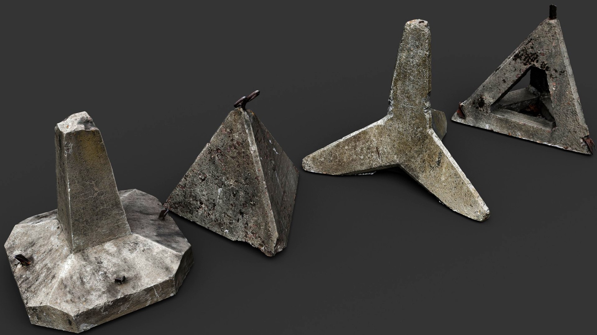 concrete tank barriers pack photogrammetry 3D model https://p.turbosquid.com/ts-thumb/fO/VCd10Y/9s/preview3/jpg/1743259864/1920x1080/fit_q87/afd163181e67af1aa6c7795b76a28e27599bd0f2/preview3.jpg