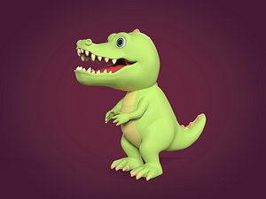 Cartoon Crocodile Character - Mascot - Avatar - Dragon - Dinosaur - Lizard