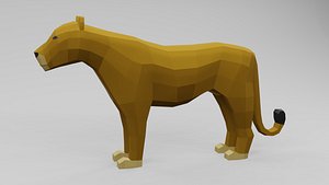 lion low-poly 3D