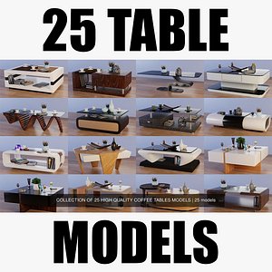 COLLECTION OF 25 HIGH QUALITY COFFEE TABLES MODELS