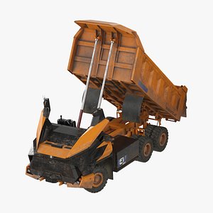 Electric Autonomous Dump Truck XCMG Dirty Rigged for Maya