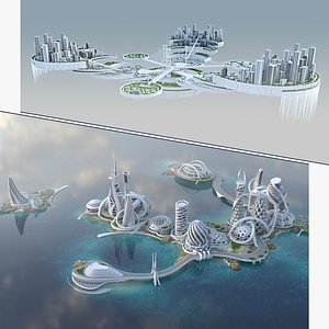 Sci-Fi Futuristic Cites 3D model