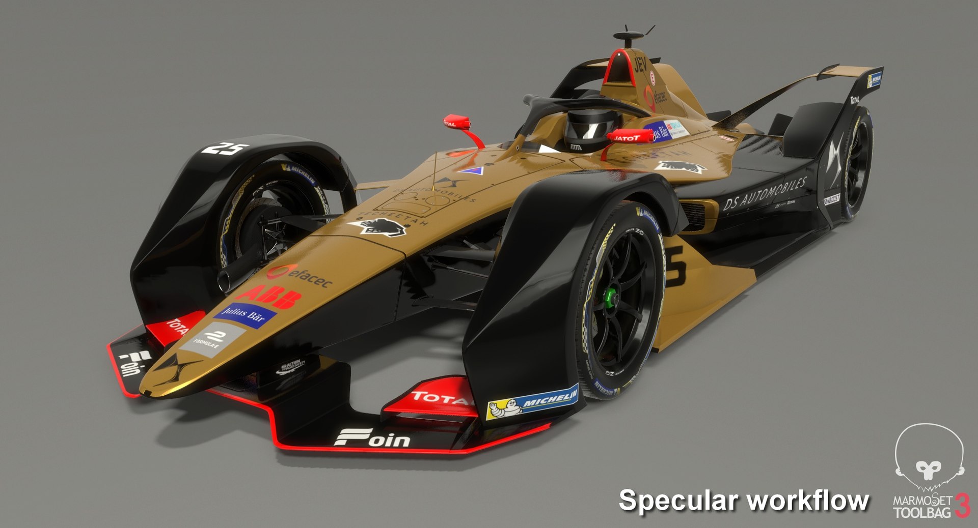 Miniature MINICHAMPS DS Formula E Gen2 Techeetah – Échelle 1/43, Doré
