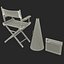 3d director chair accessories 2 model