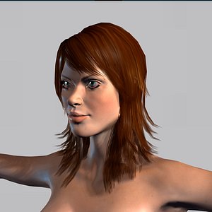 Animated Naked woman-Rigged 3d game character