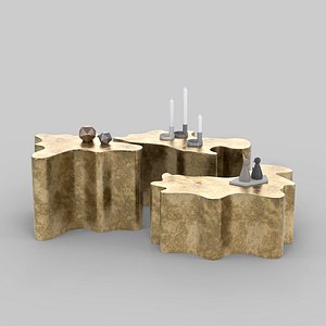 gold modern coffee table 3D model
