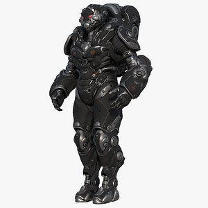 3D Combat Suit 03 - Dark - Backpack