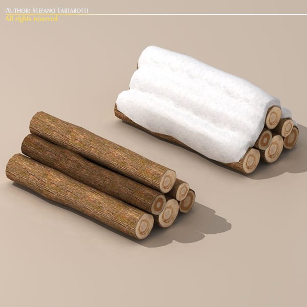 log snow 3d model