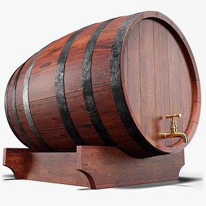 3D Wooden Barrel model