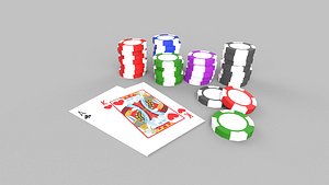 Cards and Coins 3D model