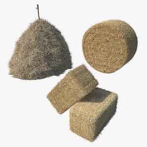 3d model hay bales realistic
