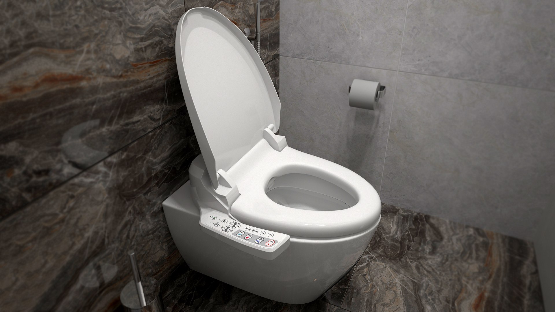 3D Elongated Smart Bidet Toilet Seat Model - TurboSquid 1745075