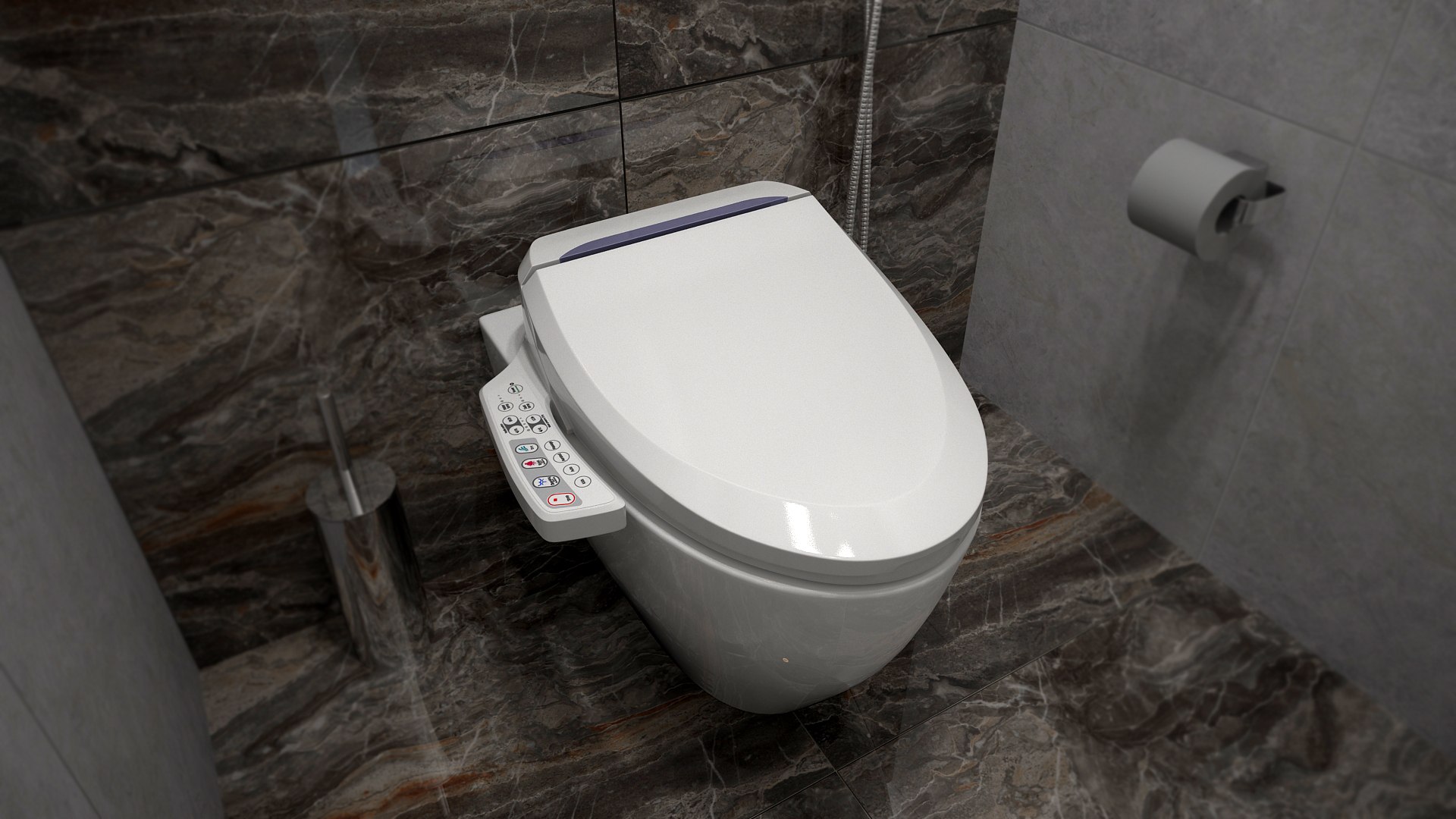 3D Elongated Smart Bidet Toilet Seat Model - TurboSquid 1745075