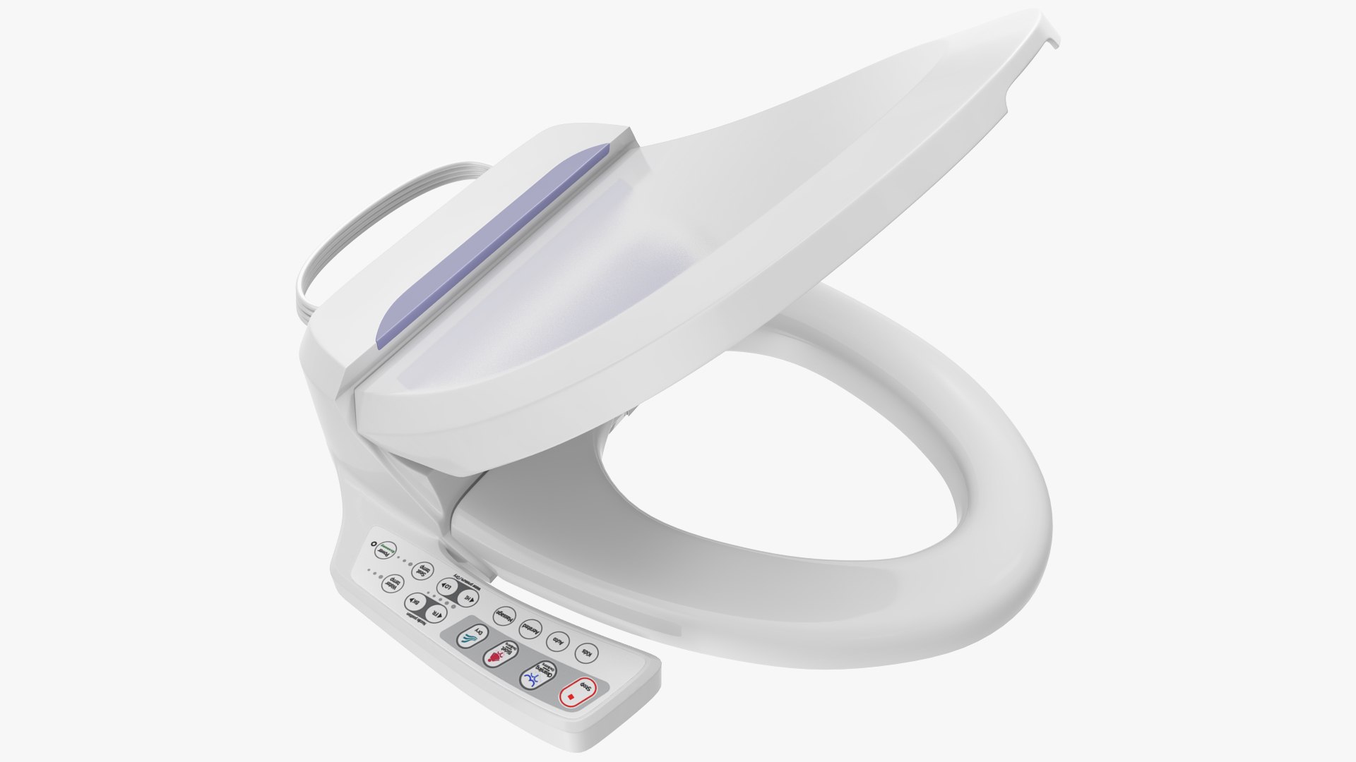 3D Elongated Smart Bidet Toilet Seat model - TurboSquid 1745075
