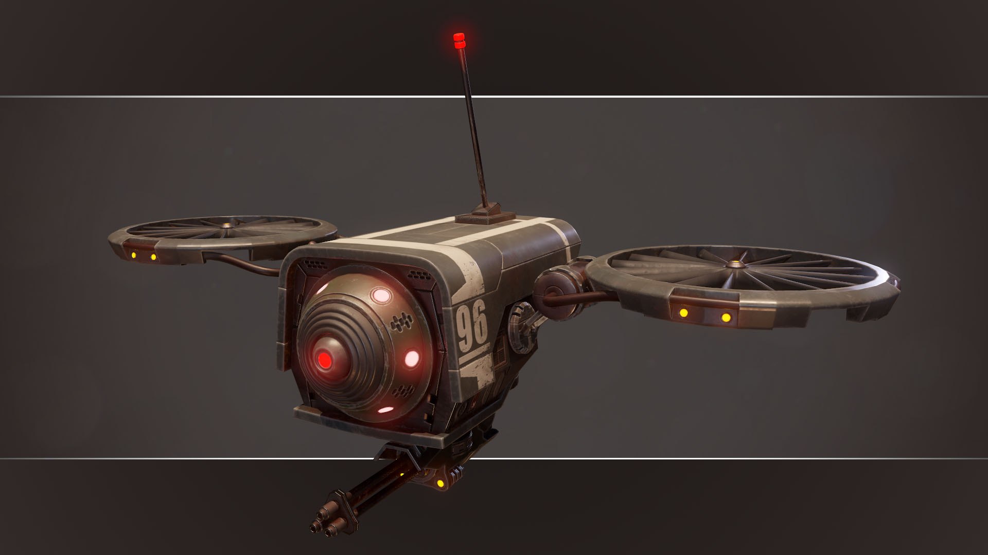 Pbr Sci Fi Military Drone 3d Model