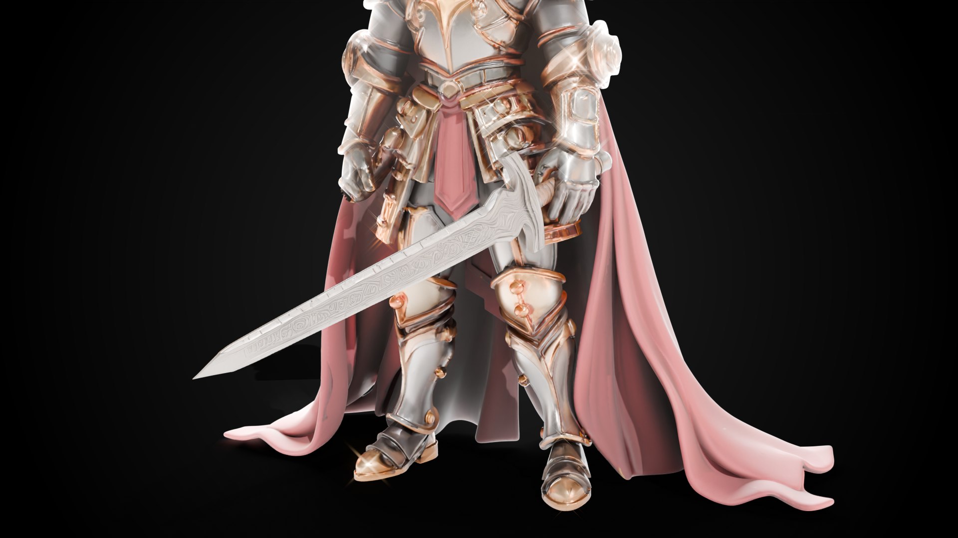 3D Stylized Knight Sword - Crusader Blade - Novice Fang - TurboSquid ...