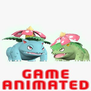 POKEMON VENUSAUR rigged and animated model game already with 14 great exclusive animations  Lowpoly 3D model