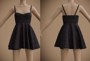 3D spaghetti strap dress