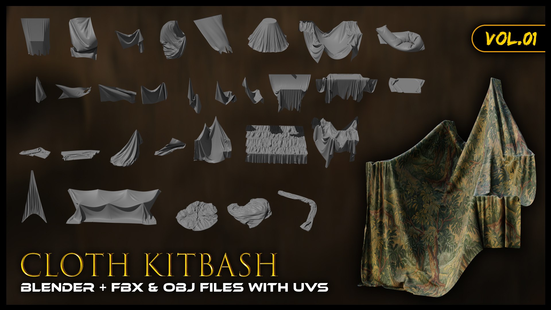 3D Cloth Kitbash Vol 01 Model - TurboSquid 2065354