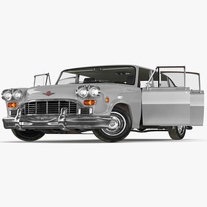 Vintage Checker Marathon Taxi Rigged for Cinema 4D